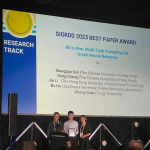 Prof. Cheng Hong and her postdoc fellow Dr. Sun Xiangguo won the best paper award at KDD2023.